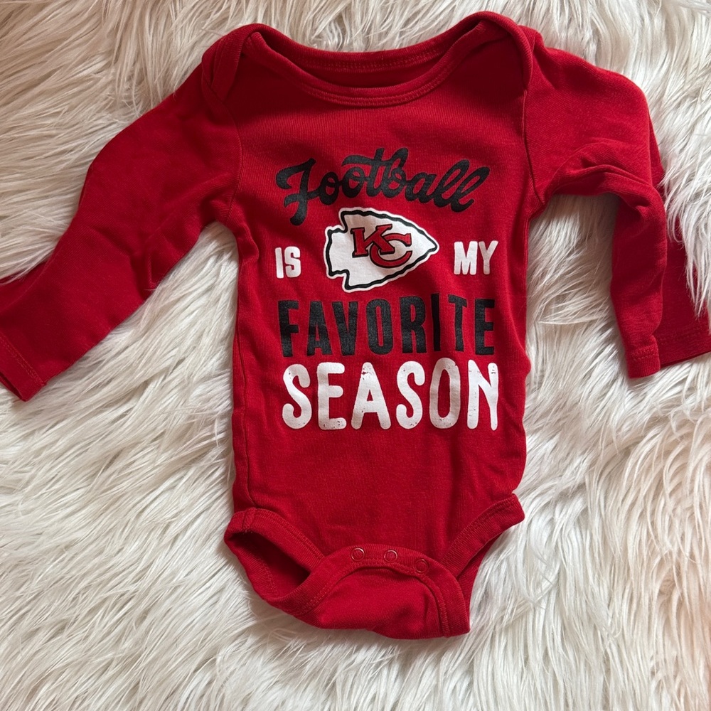 Red Kansas City Chiefs Football Season Baby Onesie 3-6m Wear by Erin Andrews